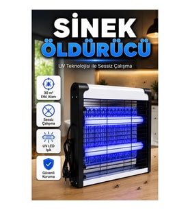 30 m² Etki Alanlı Sessiz UV LED Sinek Öldürücü – 4W Mavi Işık