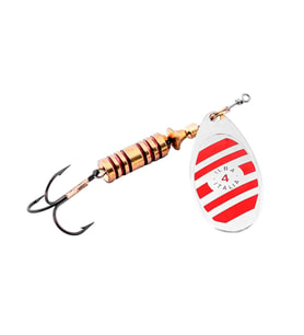 Alabalık Turna Döner Olta Kaşık - Ilba Zebra 21114 - Gümüş/Kırmızı - No:4