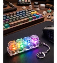 LED'li Mekanik Tuş Anahtarlık Klik Sesli Stres Oyuncağı Fidget