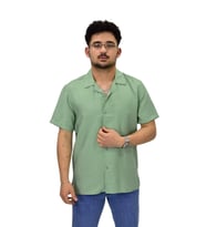 Erkek Spor Silim Fit Kısa Kol Gömlek G5031 BGL-ST04497 (Mint Yeşili)