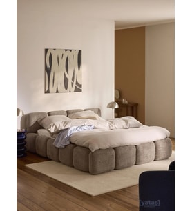 Most Oktagon Bazalı Karyola Kahverengi Bukle Kumaş Yataş Kuştüyü Sünger 160x200 Yatak Için(KURULUM DAHİL)
