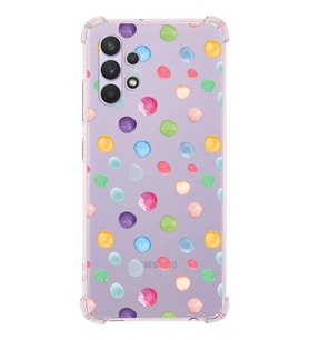 PrintiFy Samsung Galaxy A32 Uyumlu Water Color 6 Baskılı Şeffaf Köşe Korumalı Antişok Kılıf