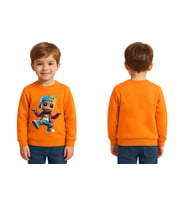Unisex Groot Baskılı Çocuk Swaetshirt 3 İplik Şardonlu (Turuncu)