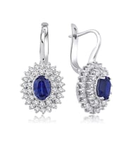 2.45 Karat Safir Pırlanta Küpe