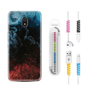 Xiaomi Redmi 8A 8 Pro 9C 9T 10C 11T Pro Kılıf Kablo Koruma Spiral Silikon Red Blue Black Abstact 1386