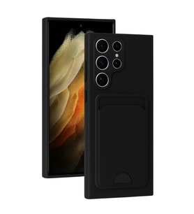 Samsung Galaxy S24 Ultra Kılıf Kelvin Kartvizitli Silikon - Siyah