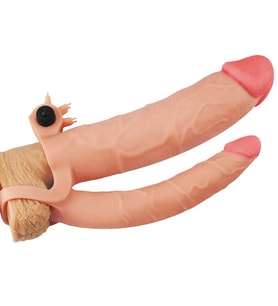 Çift Bölge İçin Uygun Olarak Tasarlanan 5 Cm Uzatmalı Titreşimli Penis Kılıfı