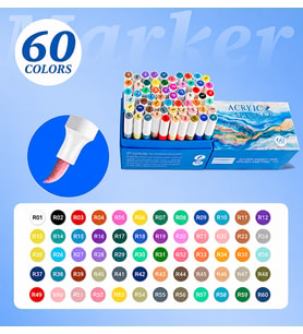 FIRÇA UÇLU AKRİLİK MARKER SETİ 60LI