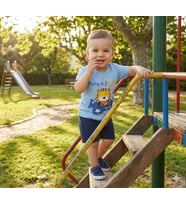 Erkek Bebek Flying Is Fun Baskılı Tişört Şort Takımı 6-18 Ay (Mavi)