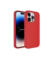 Apple iPhone 14 Pro Max Uyumlu Kılıf M-safe Wireless Şarj Özellikli Pastel Renk Silikon Zore Plas Kapak (Kırmızı)