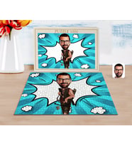 BK Gift Kişiye Özel Okçu Karikatürlü 1000 Parça Profesyonel Puzzle-1