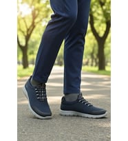 Walkway Siyah Triko Hafif Erkek Spor Ayakkabı Flexible II M (Lacivert)