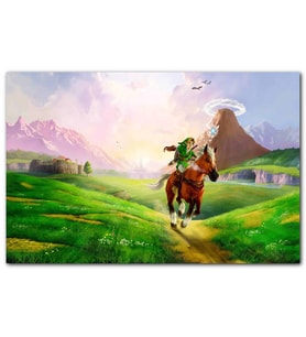 Cakatablo  Zelda Ocarina Efsanesi Ve Koşan At Görseli MDF Tablo