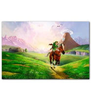Cakatablo  Zelda Ocarina Efsanesi Ve Koşan At Görseli MDF Tablo
