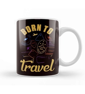Born Travel Blogger Traveler Blogging Wanderlust Traveling Kupa Bardak Porselen