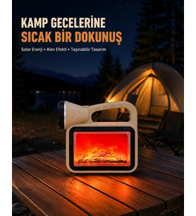 Alev Efektli Solar Lamba COB Işıklı Taşınabilir Bahçe Kamp Aydınlatma