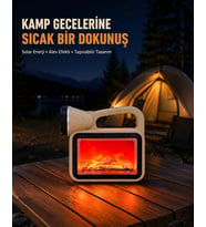 Alev Efektli Solar Lamba COB Işıklı Taşınabilir Bahçe Kamp Aydınlatma