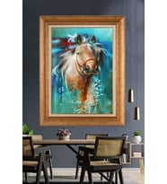 Altın Varaklı  Çerçeveli Paspartulu Tablo ndd617 (Gold)