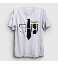 Presmono Unisex Beyaz Kaptan Pilot Airplane Uçak T-Shirt 405137tt