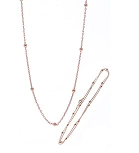 Gümüş 60 cm rose top top zincir SGTL8732