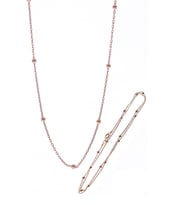 Gümüş 60 cm rose top top zincir SGTL8732