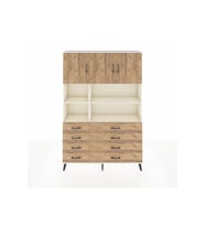 Arges Gardrop 8 Raflı 8 Çekmeceli 3 Kapaklı 132x30x195 Aytaşı-Çam