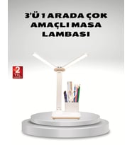 Kısılabilir LED Masa Lambası – Kalemlik ve Telefon Standlı, Göz Yormayan Işık
