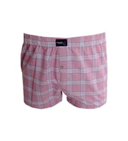 Mode XL Büyük Beden Erkek Boxer Desenli Poplin 6348 Siyah-Kırmızı