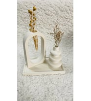 3 lü Kare Tabaklı Bohem Model Vazo ve Obje Dekorasyon Set