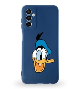 Samsung Galaxy M13 Uyumlu Lansman Kılıf Altı Kapalı İçi Kadife  Donald Duck-A Tasarımlı  Kapak (Şeffaf)