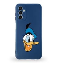 Samsung Galaxy M13 Uyumlu Lansman Kılıf Altı Kapalı İçi Kadife  Donald Duck-A Tasarımlı  Kapak (Şeffaf)