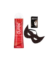 Durex Çilek Hazzı 50 ml Jel + Siyah Deri Göz Maskesi + Hediye