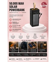 Kamp ve Outdoor Kullanımına Uygun Güneş Panelli Powerbank