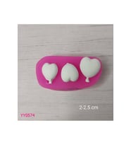 YY0574 Üçlü Kalpli Balon Silikon Kalıp