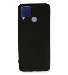 Newface Realme C15 Kılıf Nano içi Kadife Silikon - Siyah