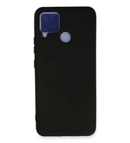 Newface Realme C15 Kılıf Nano içi Kadife Silikon - Siyah