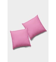 Pembe Düz Sade 2'li Set Çift Taraflı Kırlent Kılıfı 2KRL014