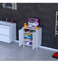 Modilayn SÖKE Küçük Alanlar İçin Akıllı Çözümler 65x75x32,5 cm’ lik 2 Kapaklı 3 Göz Raf Dolap
