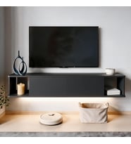 İnarch Dizayn Twist Led Işıklı Duvara Monte TV Sehpası - 2 Kapaklı