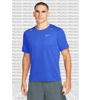 Nike Running Dri Fit Rise 365 Mens Short Sleeve Shirt Blue Erkek Koşu Tişört Mavi