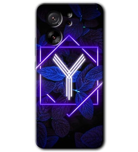 Xiaomi Mi 13T Pro Kılıf HD Desen Baskılı Arka Kapak - Dark Neon Yaprak Y Harfi