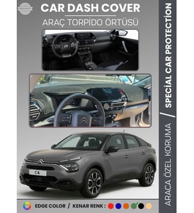 CITROEN C4 (2020-2025) Torpido Örtüsü Ön Göğüs Koruma Araca Özel Çatlamayı Önler Kaymaz Kolay Montaj