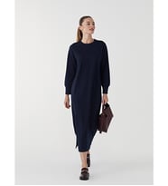 LCW Modest Lacivert Bisiklet Yaka Kadın Sweat Elbise