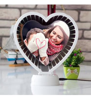 Kişiye Özel Fotoğraflı Kalpli Gizli Ayna - Sevgiliye Özel