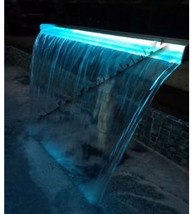 50 cm RGB Duvar Su şelalesi Led Işıklı,Havuz Kenarı Duvar Su Perdesi, Bahçe Duvar Su Perdesi Modeli (Gümüş)