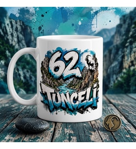 62 Tunceli Graffiti Dağ Keçisi ve Munzur Temalı Baskılı Seramik Kupa