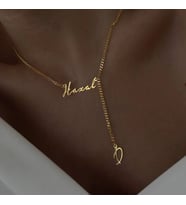 Kişiye Özel 925 Ayar Gümüş Tasarım İsim Sallantılı Harf Model Kolye (Gold)