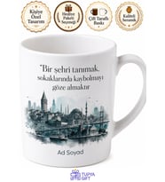 Şehir Hatırası Kişiye Özel İsimli Baskılı Kupa Bardak Hediye