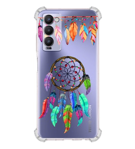 PrintiFy Tecno Camon 18 Uyumlu Nazar Boncuğu 6 Baskılı Şeffaf Köşe Korumalı Antişok Kılıf