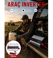 1000w Güç İnverteri Araç Aküsünden Priz Çıkışı Sağlayan Çevirici